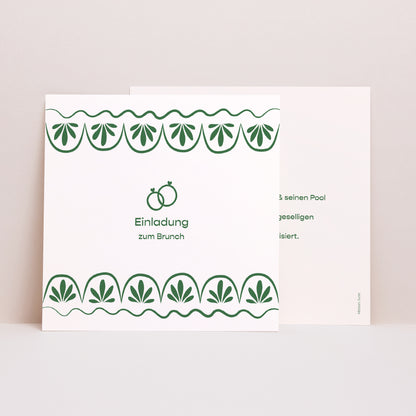 Einladungskarte Hochzeit Einfaches Quadrat Botanische Hochzeiten foto N° 1