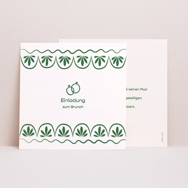 Einladungskarte Hochzeit Einfaches Quadrat Botanische Hochzeiten foto