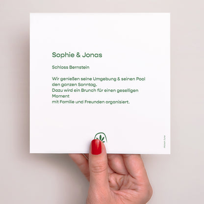 Einladungskarte Hochzeit Einfaches Quadrat Botanische Hochzeiten foto N° 3