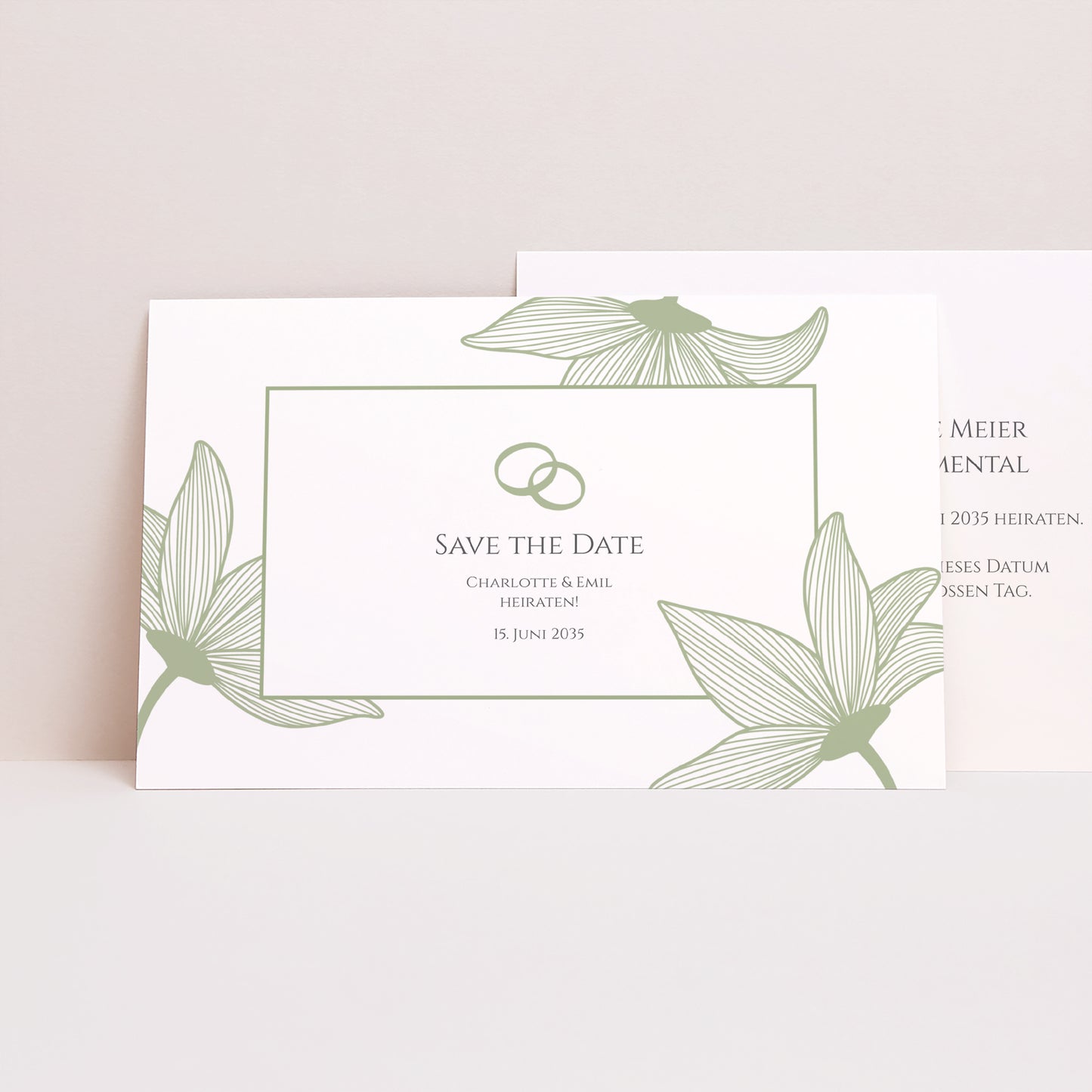 Save the date Karte Hochzeit Landschaft Blüten der Eleganz foto N° 1