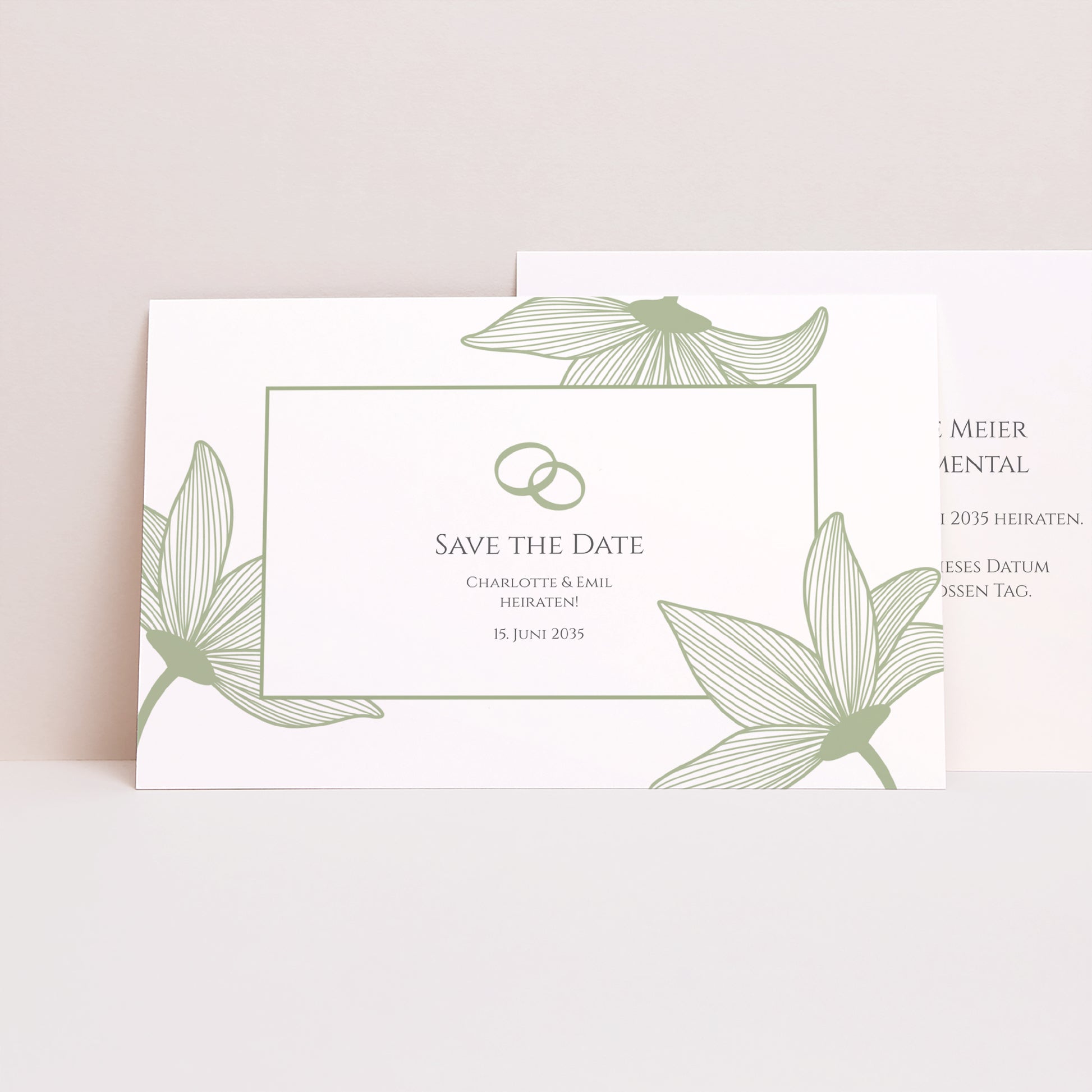 Save the date Karte Hochzeit Landschaft Blüten der Eleganz foto N° 1