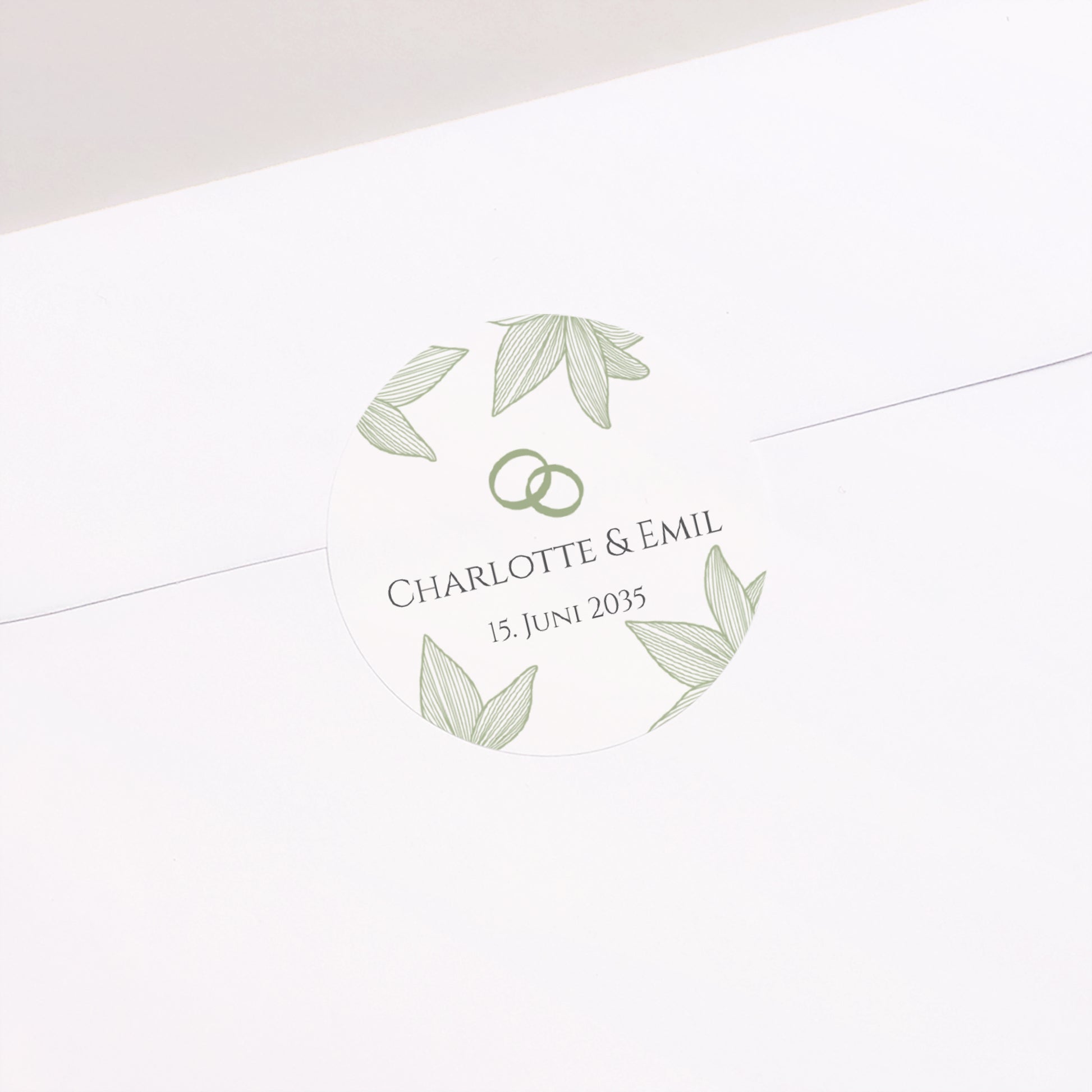 Sticker Hochzeit Rund Blüten der Eleganz foto N° 2