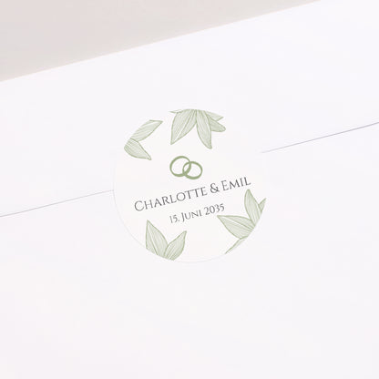 Sticker Hochzeit Rund Blüten der Eleganz foto N° 2