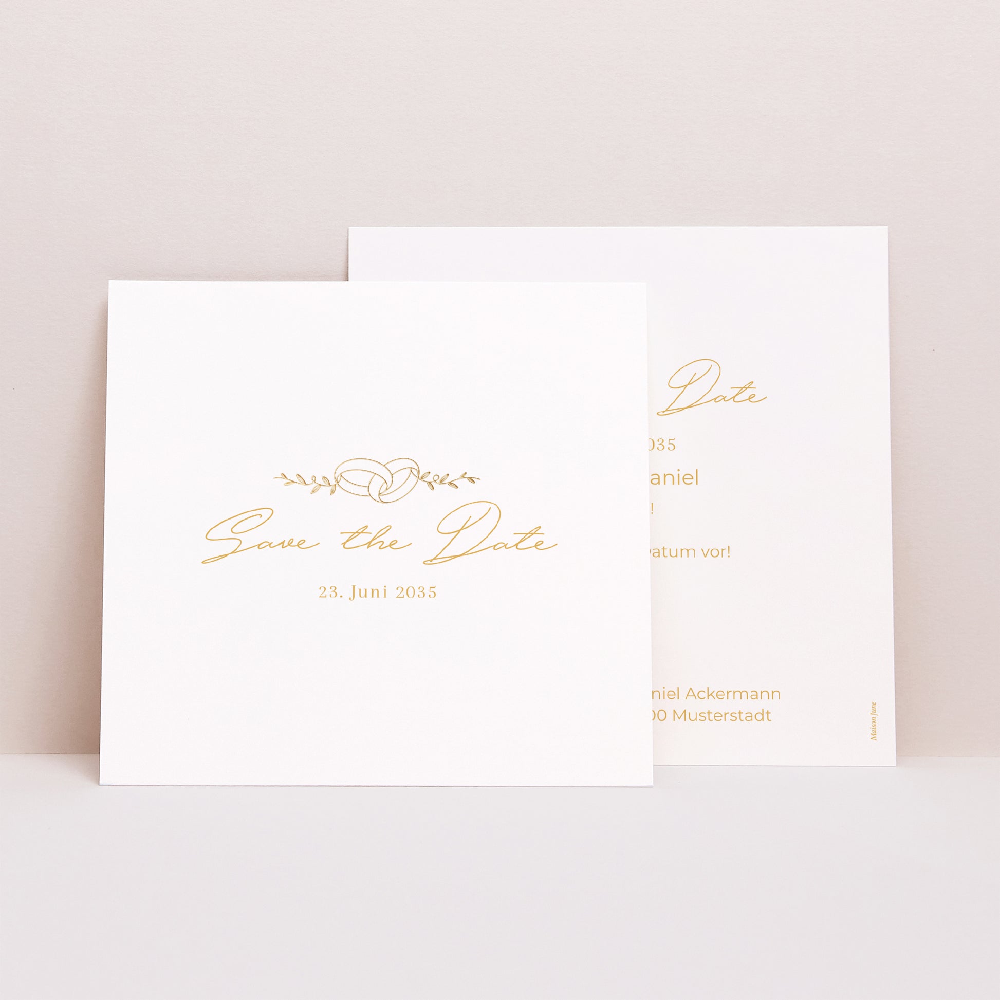 Save the date Karte Hochzeit Quadrat Liebesallianzen foto N° 1