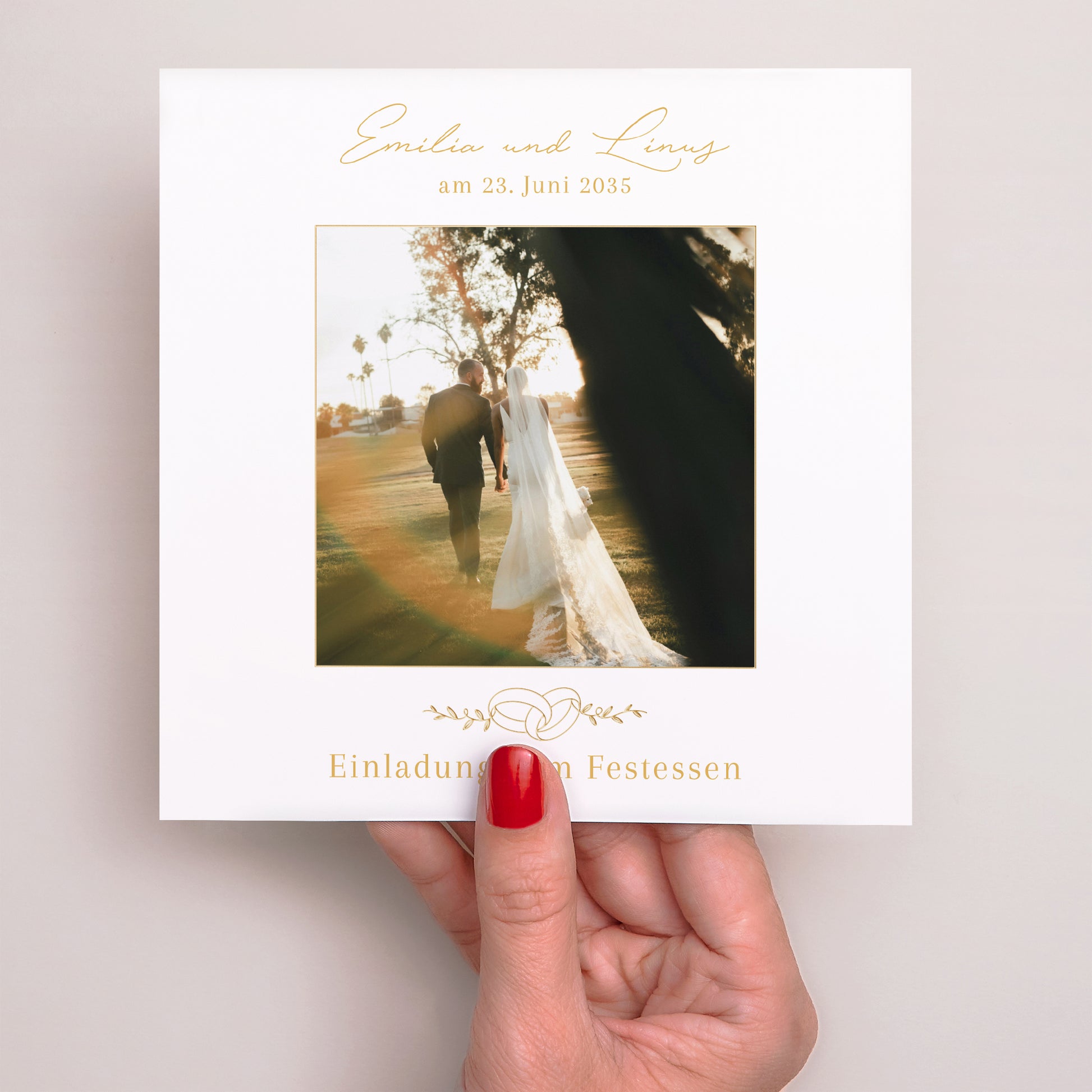 Einladungskarte Hochzeit Einfaches Quadrat Liebesallianzen II foto N° 2