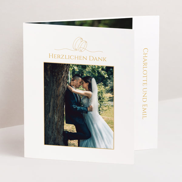 Dankeskarte Hochzeit Asymmetrisches Triptychon Im Laufe unserer Wünsche foto