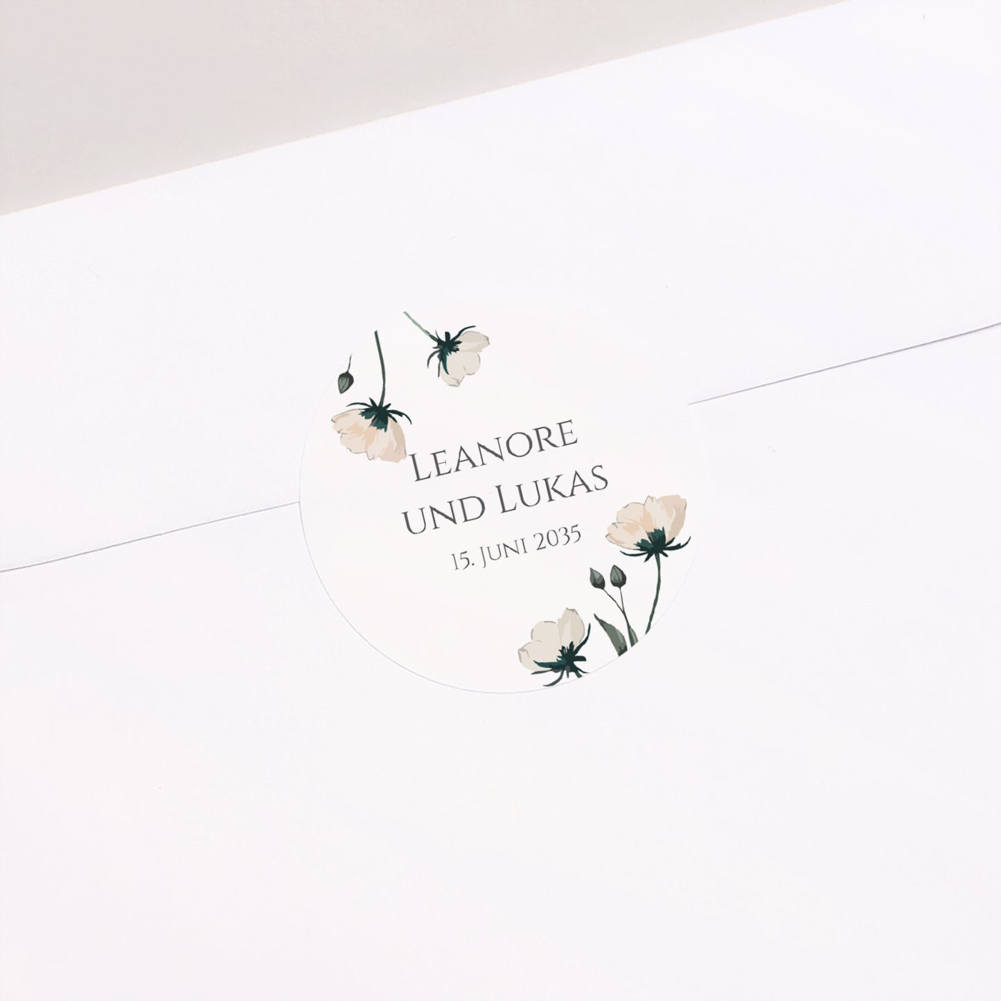 Sticker Hochzeit Rund Süße Blumen foto N° 2