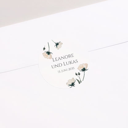 Sticker Hochzeit Rund Süße Blumen foto N° 2