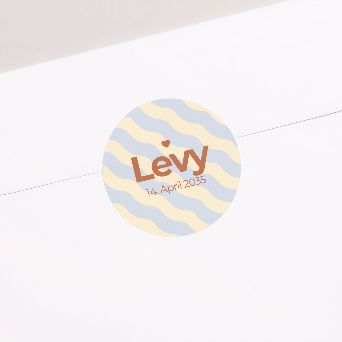 Sticker Geburt Rund Bunte Wellen Jungs foto N° 2