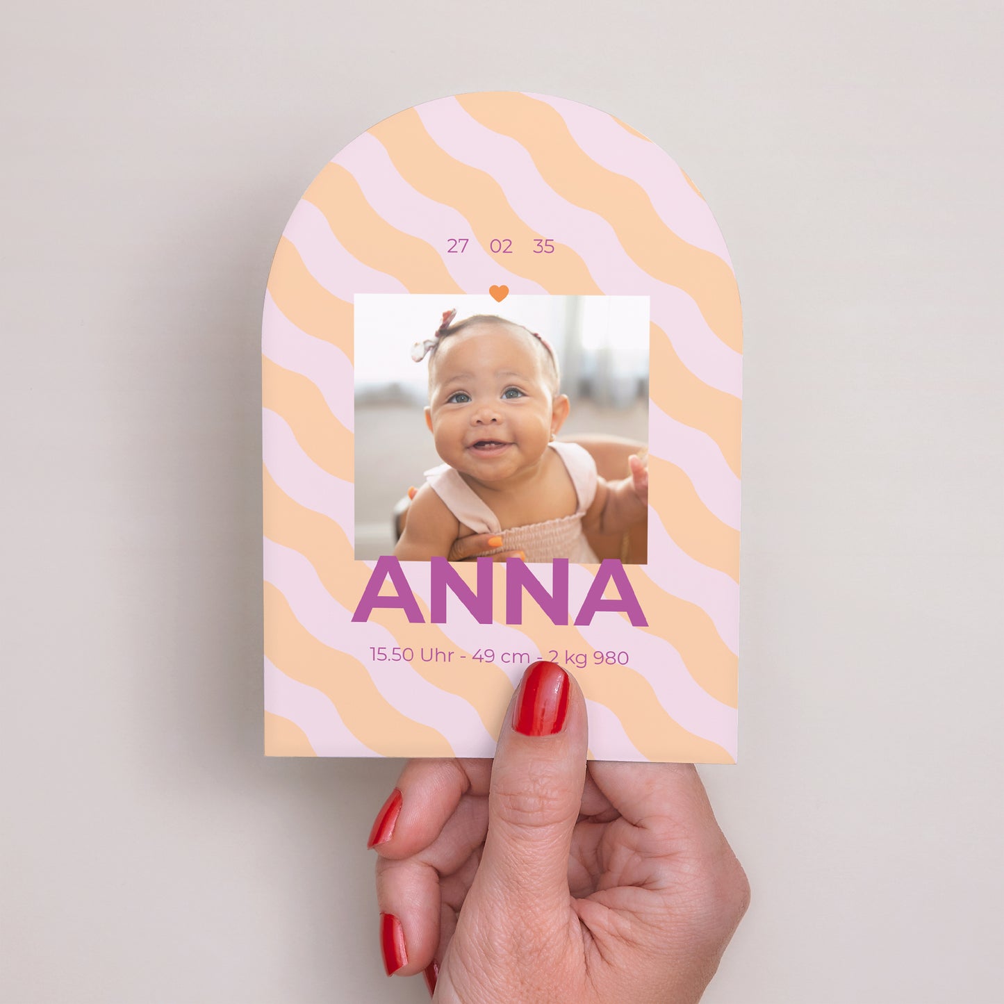 Geburtskarten Kleine Arche Bunte Wellen Mädchen foto N° 2