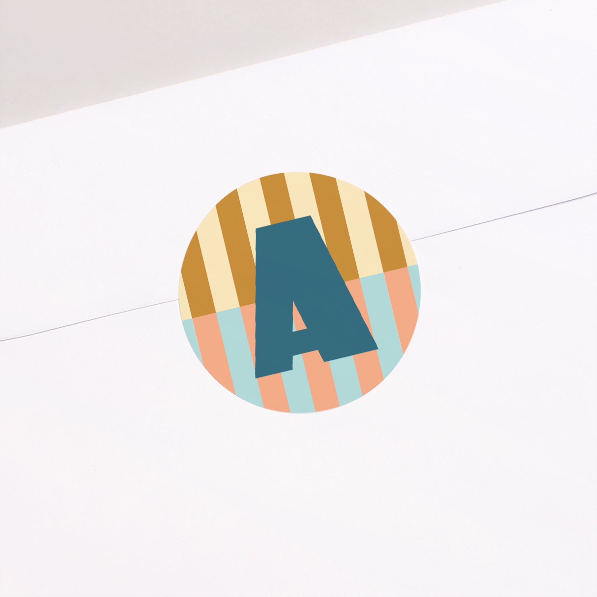 Sticker Geburt Rund Bunte Streifen blau II foto N° 2