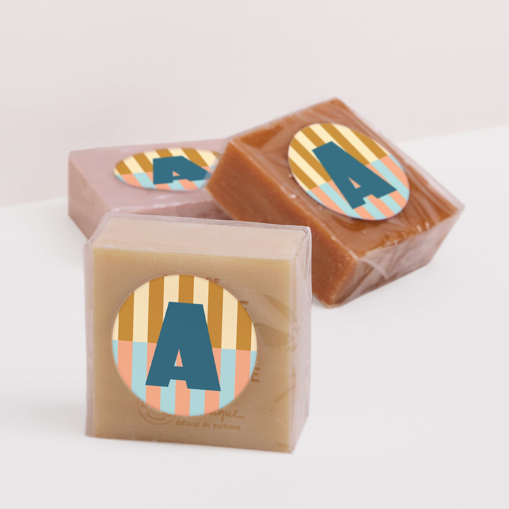 Sticker Geburt Rund Bunte Streifen blau II foto N° 3