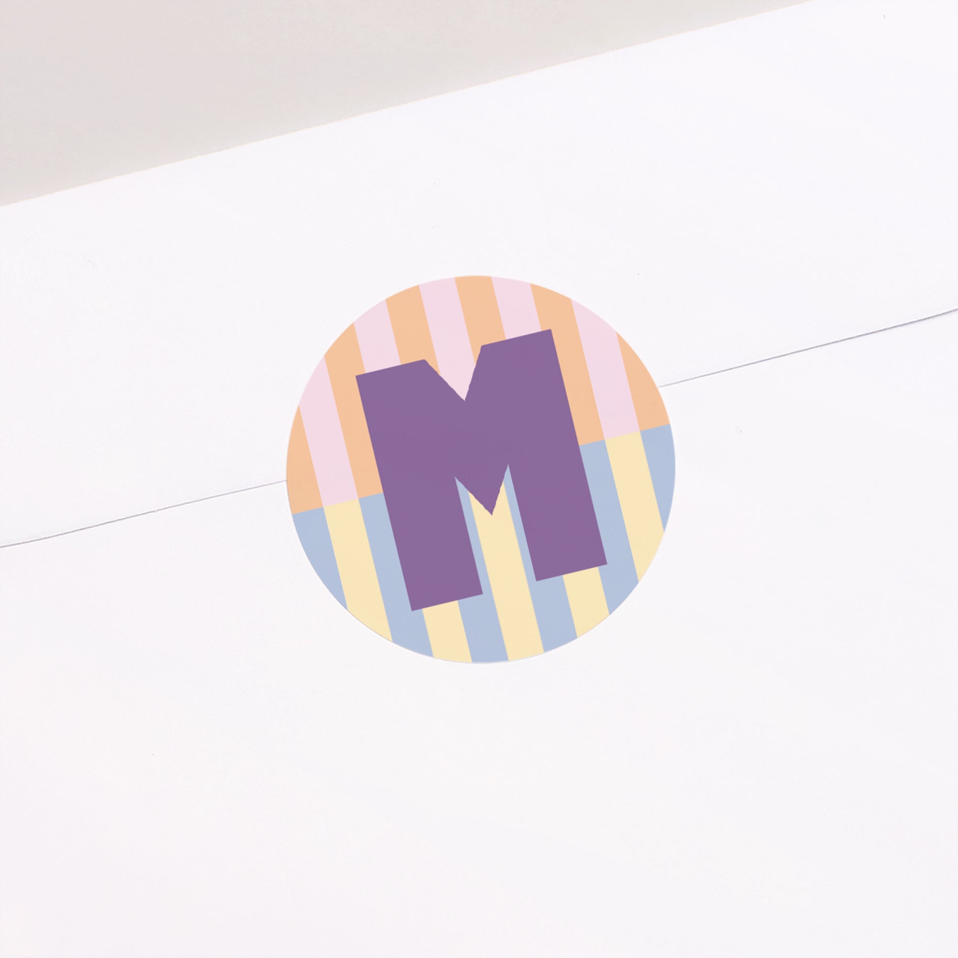 Sticker Geburt Rund Bunte Streifen rosa II foto N° 2