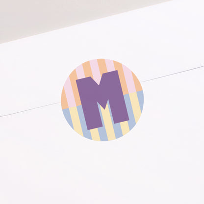 Sticker Geburt Rund Bunte Streifen rosa II foto N° 2