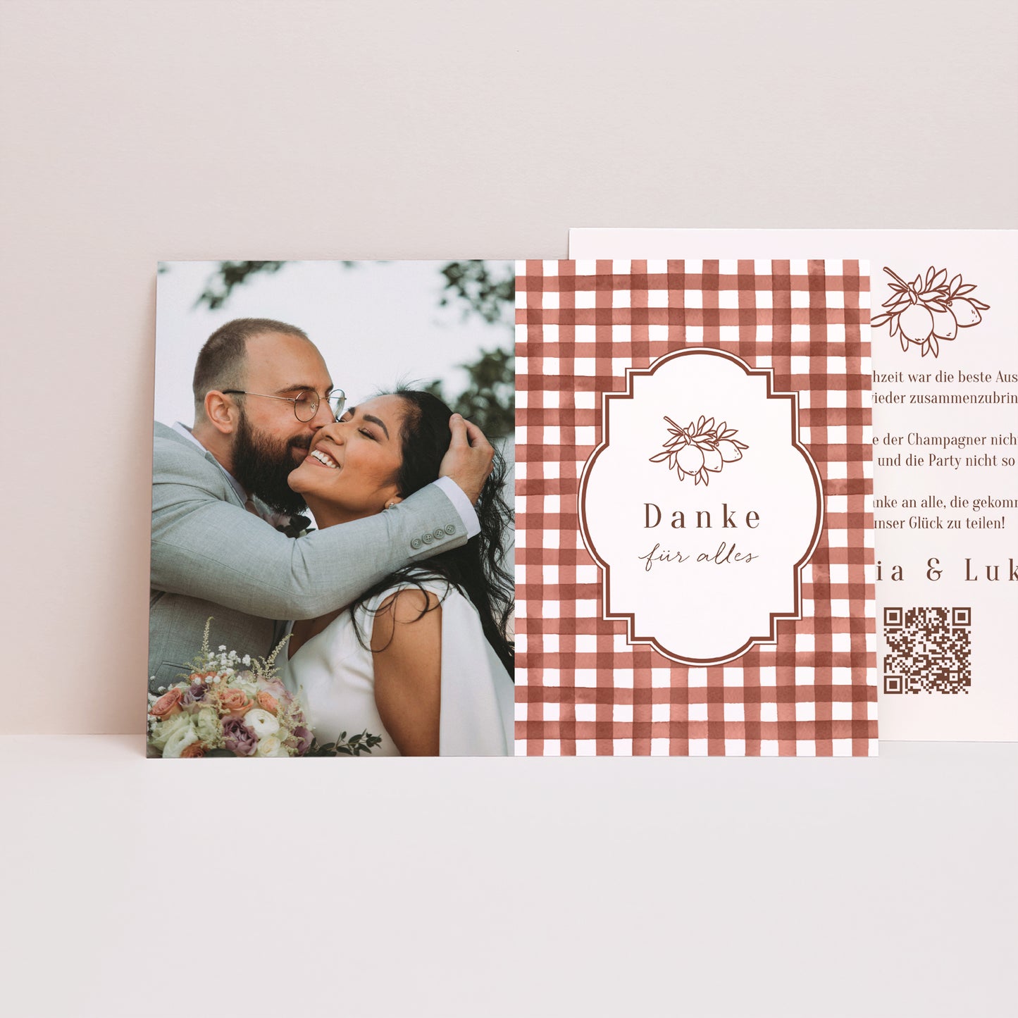 Dankeskarte Hochzeit Landschaft Liebliche Liebe foto N° 1