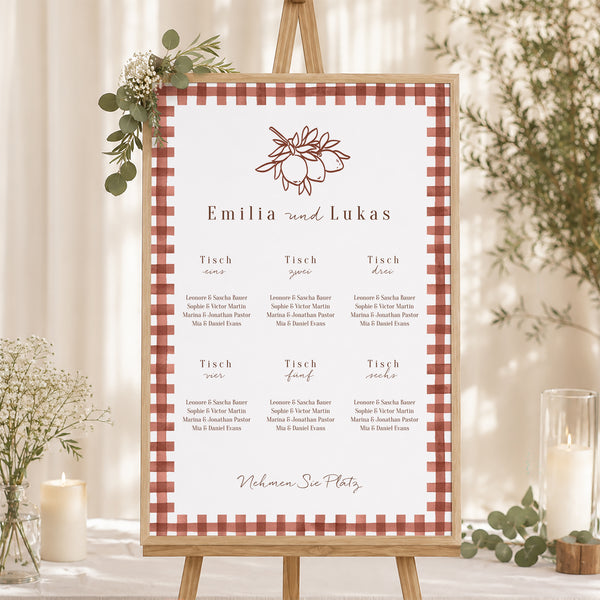 Sitzplan Hochzeit Porträt 60 x 90 cm Liebliche Liebe foto
