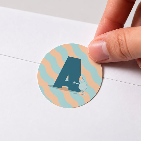 Sticker Geburt Rund Meine blaue Liebeserklärung II foto