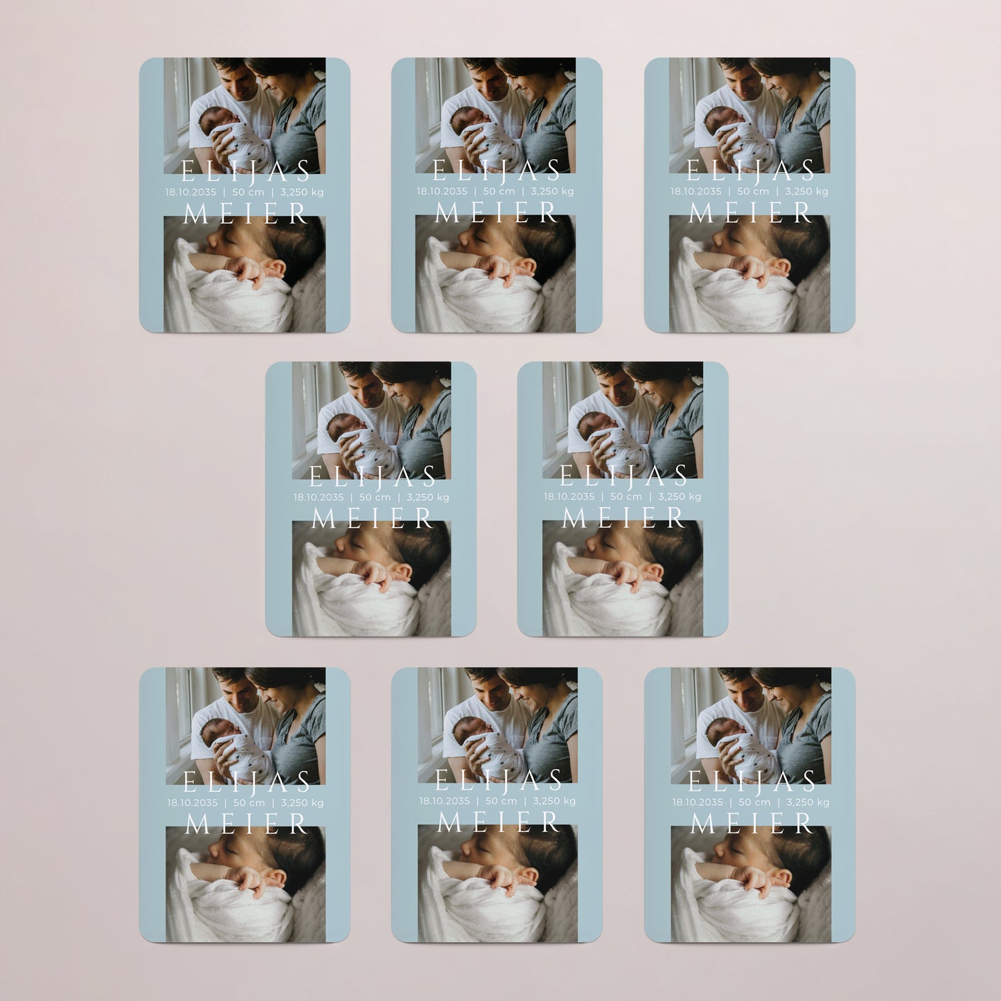 Geburtskarten Set von 8, magnetisch, rechteckig mit abgerundeten Ecken Kapitel eins foto N° 3