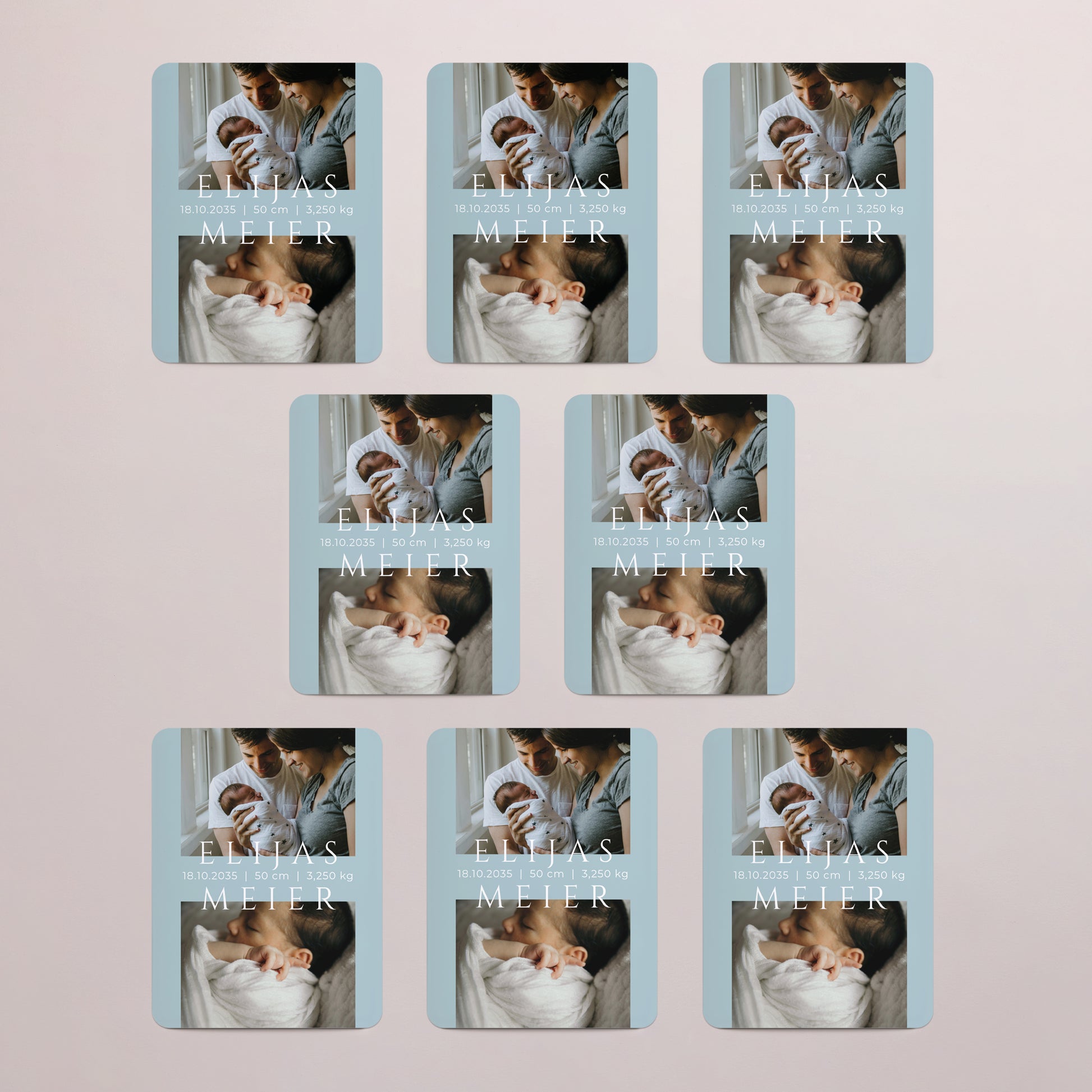 Geburtskarten Set von 8, magnetisch, rechteckig mit abgerundeten Ecken Kapitel eins foto N° 3