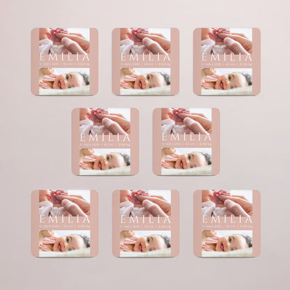 Geburtskarten Set von 8, magnetisch, quadratisch mit abgerundeten Ecken Ziel Glück foto N° 3
