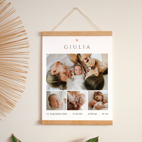 Poster Geburt Porträt Erinnerungen zum Schätzen foto