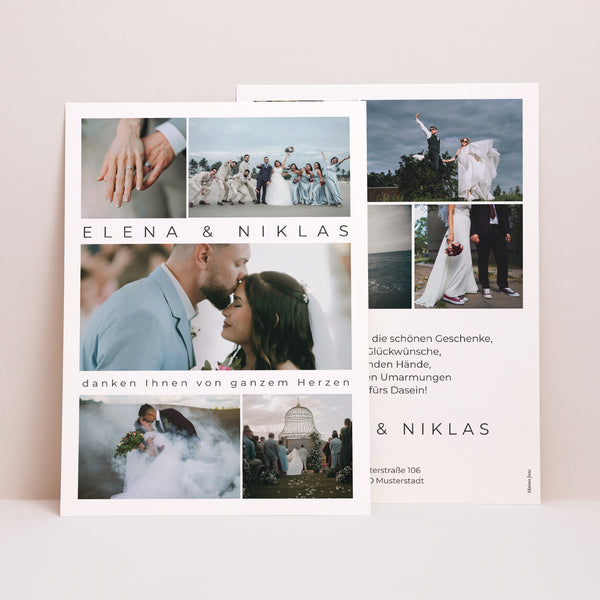 Dankeskarte Hochzeit Porträt Im Laufe unserer Blicke foto