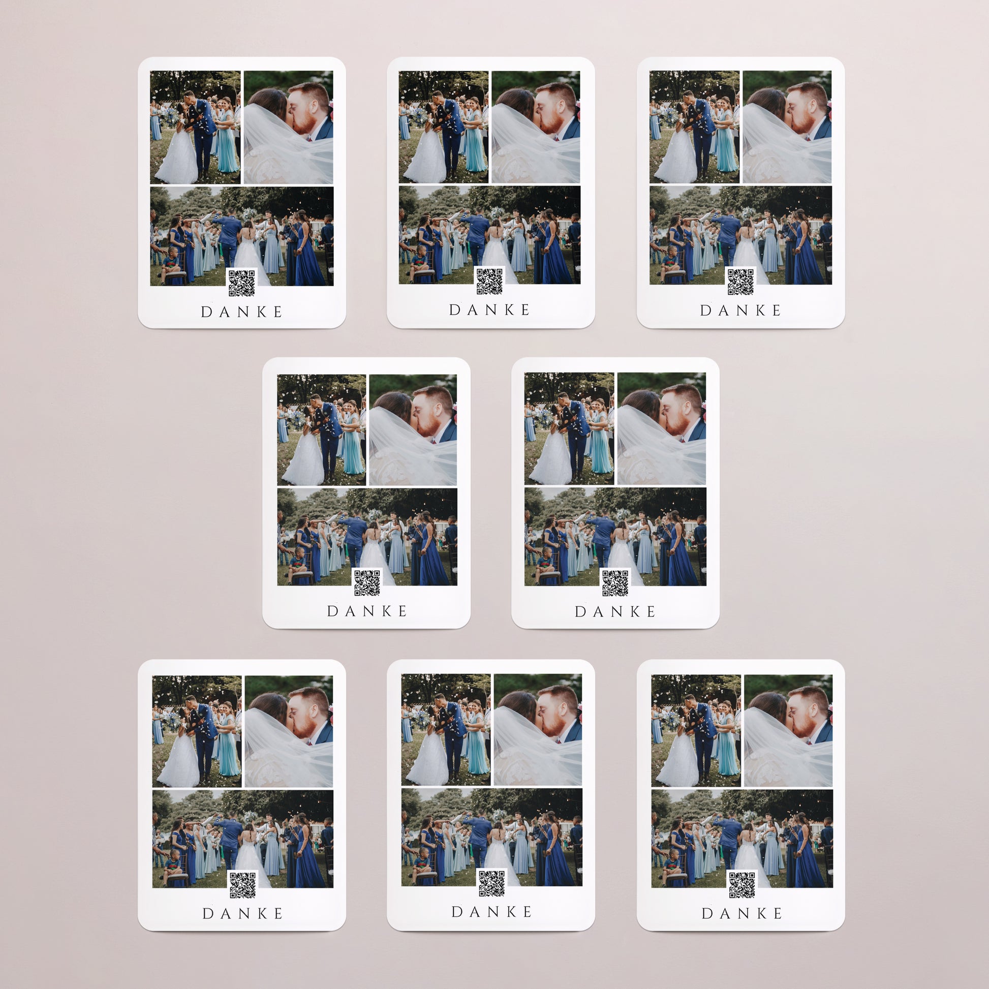 Dankeskarte Hochzeit Set von 8, magnetisch, rechteckig mit abgerundeten Ecken Glücksmomente foto N° 3