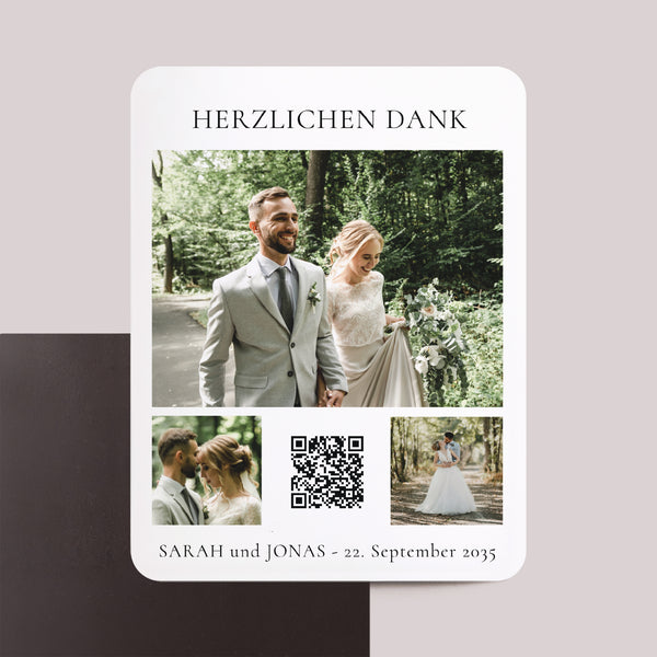 Dankeskarte Hochzeit Set von 8, magnetisch, rechteckig mit abgerundeten Ecken Tag der Verheißung foto