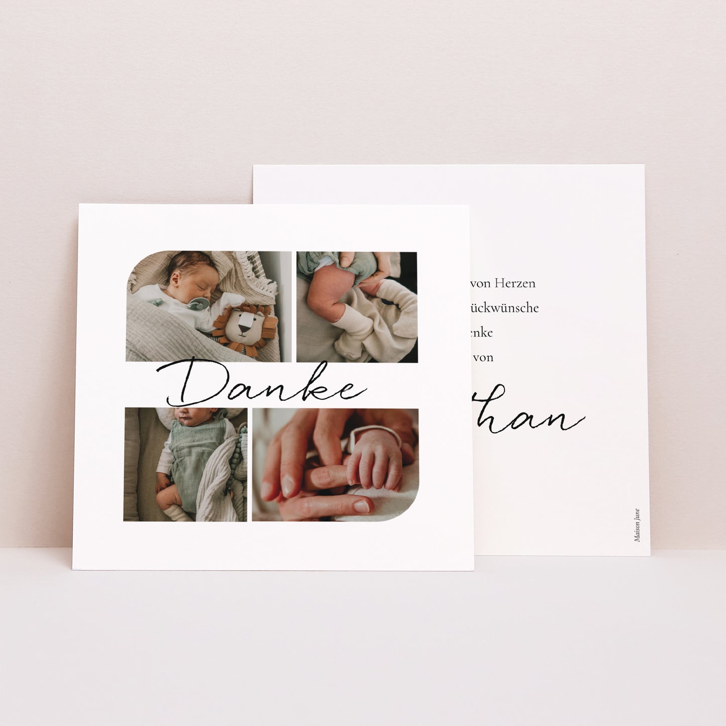 Dankeskarte Geburt Quadrat Liebeskliche foto N° 1