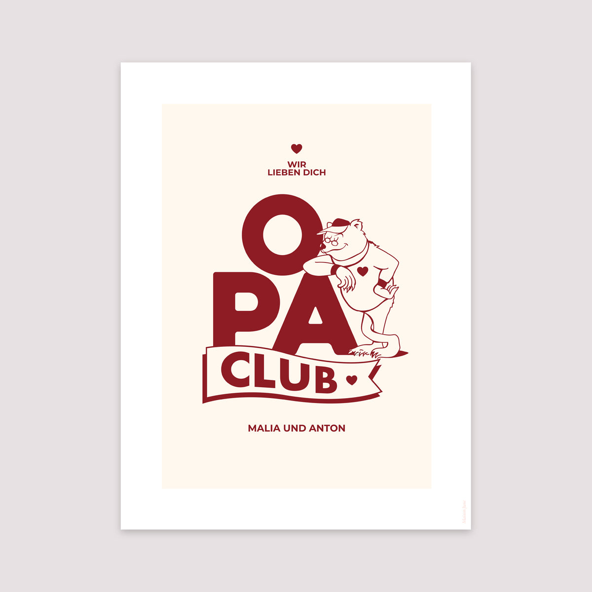 Poster Objekte Porträt Opa Bär Club foto N° 2