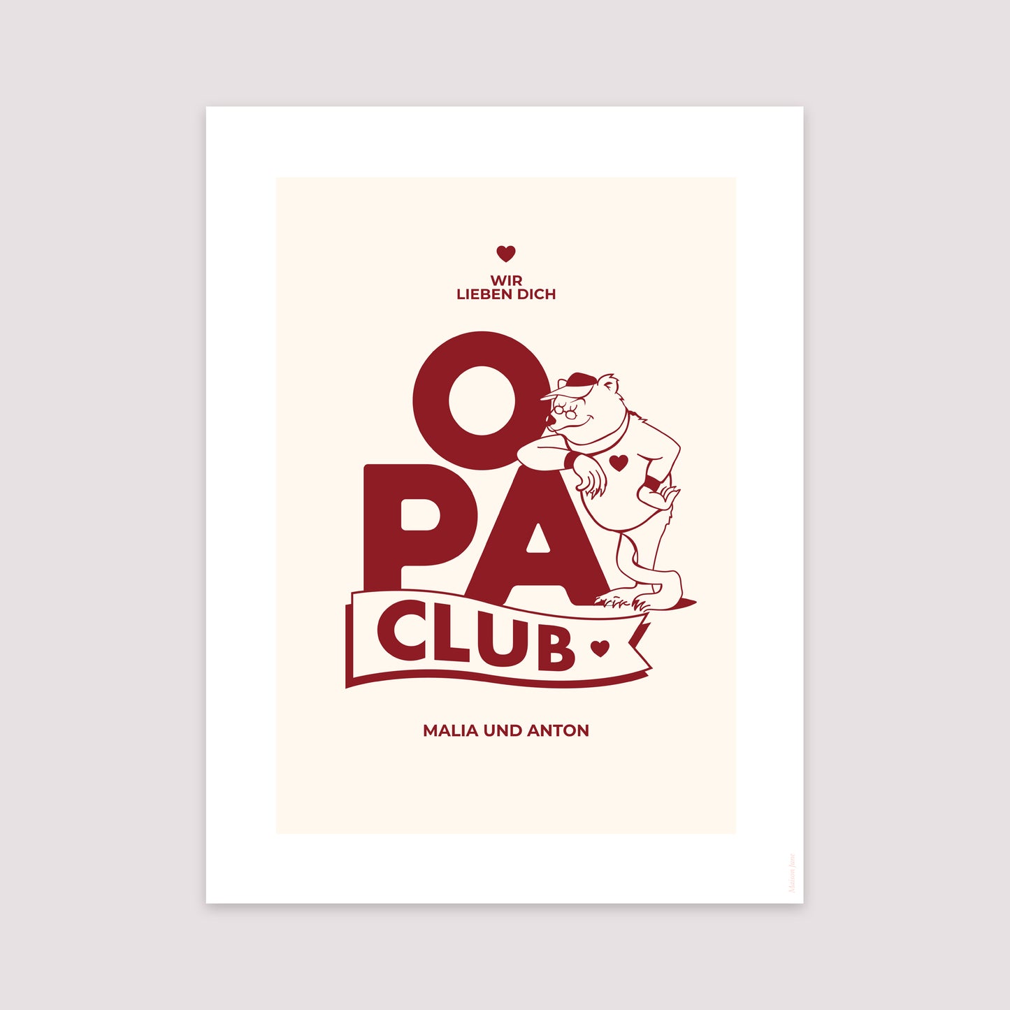 Poster Objekte Porträt Opa Bär Club foto N° 2
