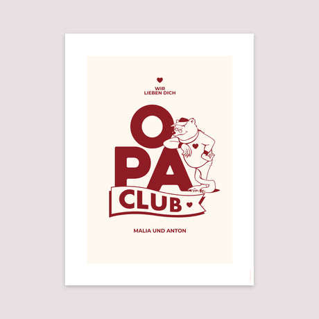 Poster Objekte Porträt Opa Bär Club
