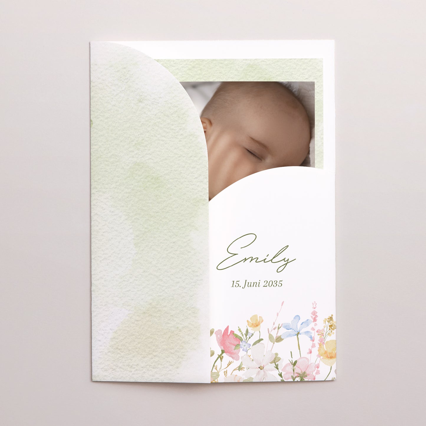 Geburtskarten Hülle für 2 Karten Kleine Liebesblume foto N° 2