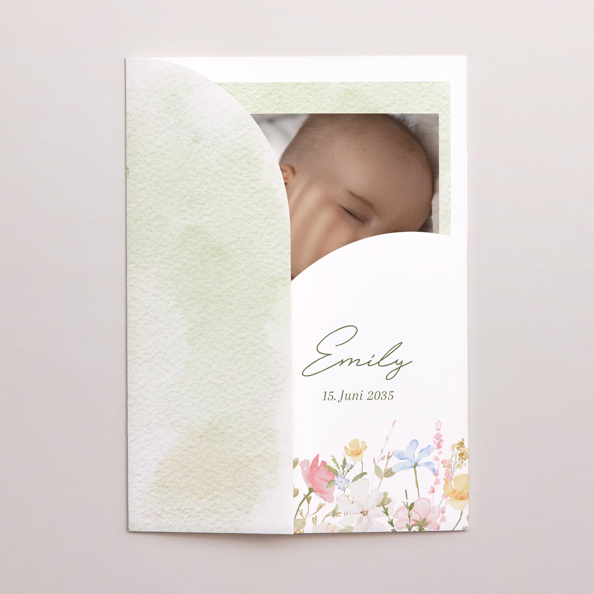 Geburtskarten Hülle für 2 Karten Kleine Liebesblume foto N° 2