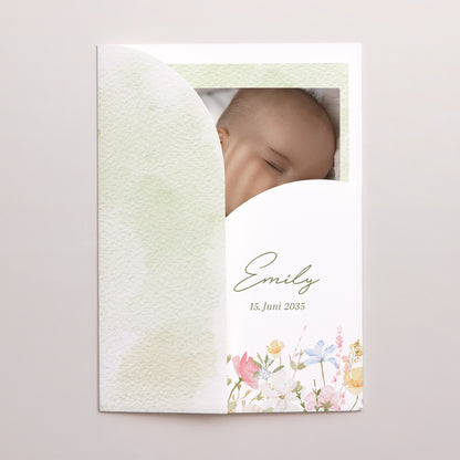 Geburtskarten Hülle für 2 Karten Kleine Liebesblume foto N° 2