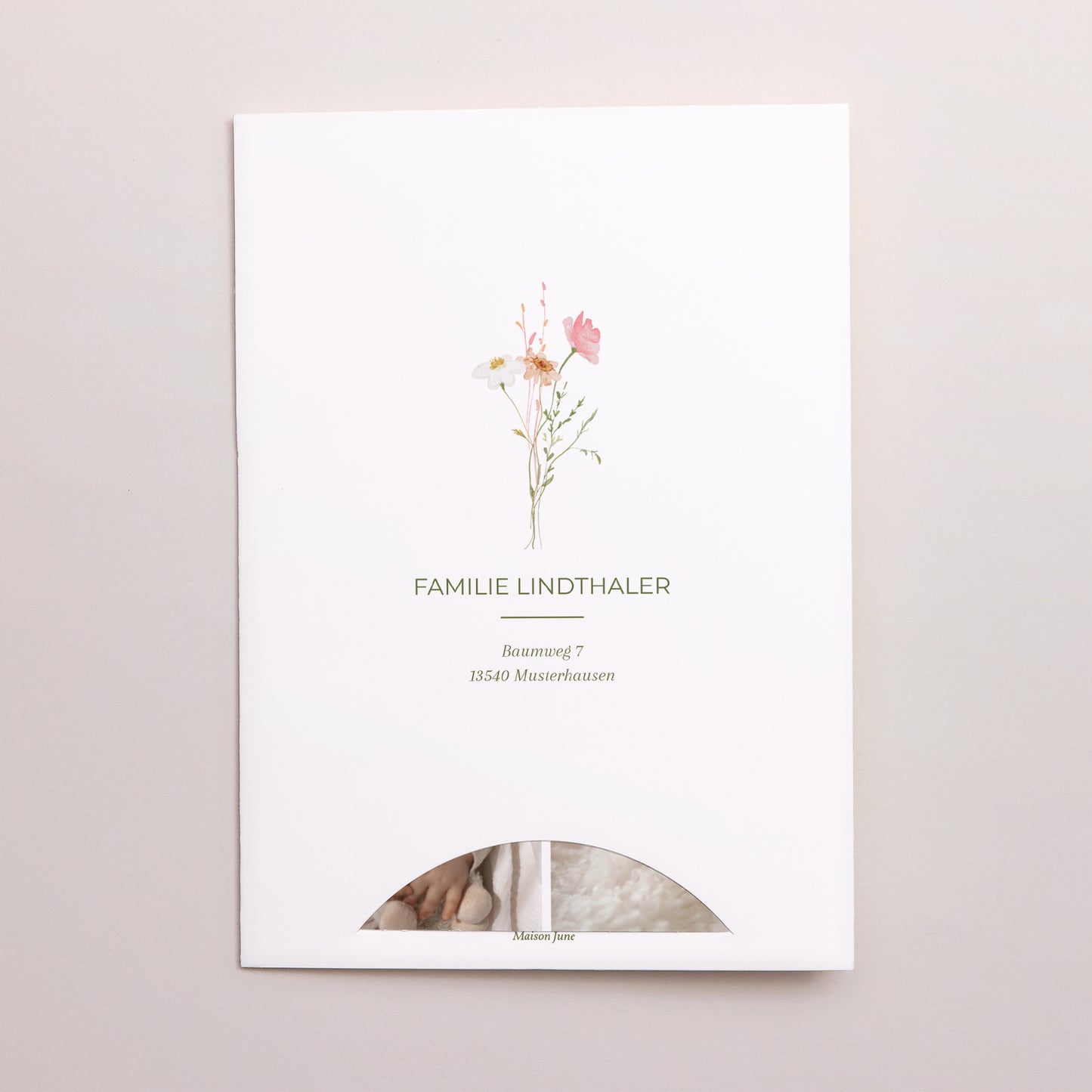 Geburtskarten Hülle für 2 Karten Kleine Liebesblume foto N° 5