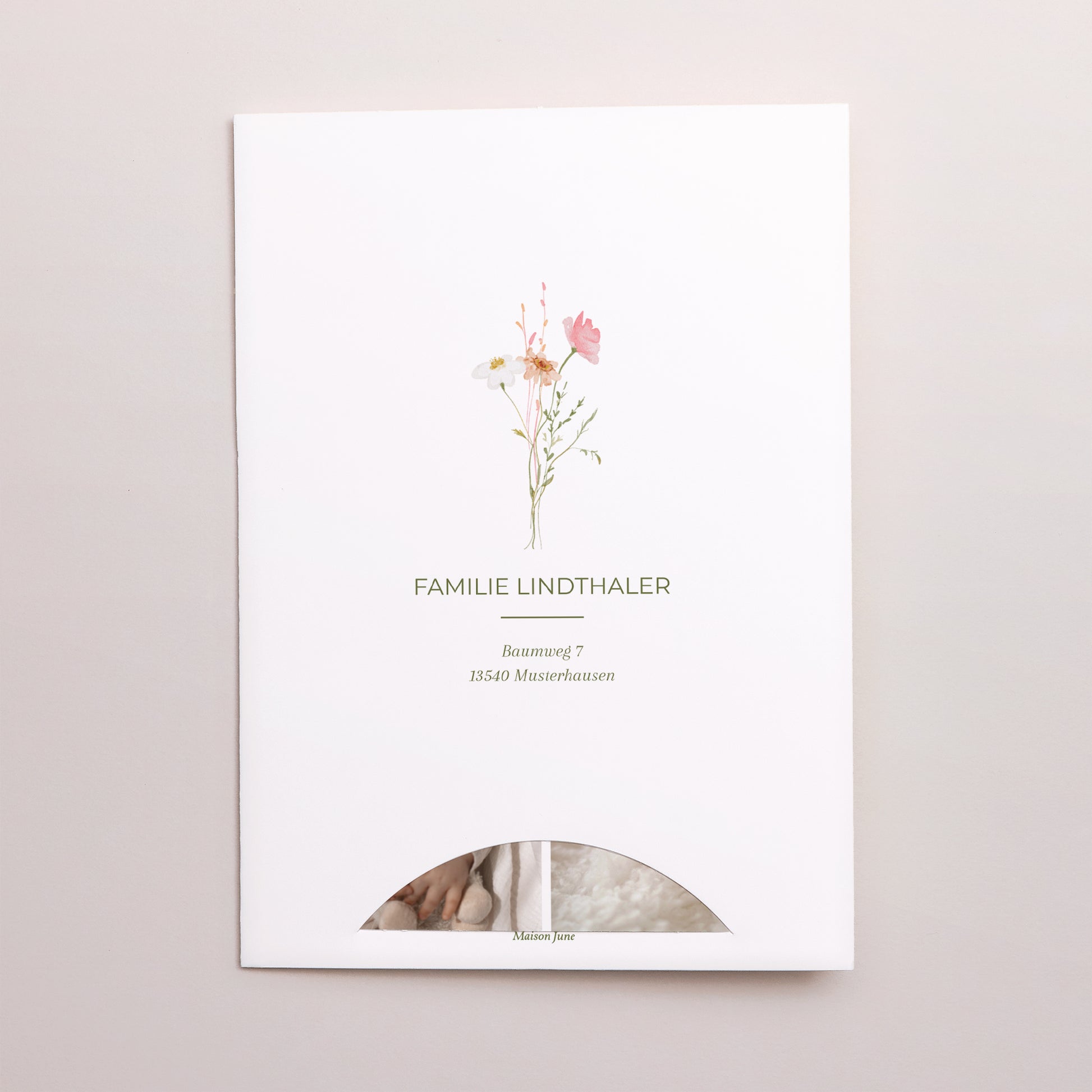 Geburtskarten Hülle für 2 Karten Kleine Liebesblume foto N° 5