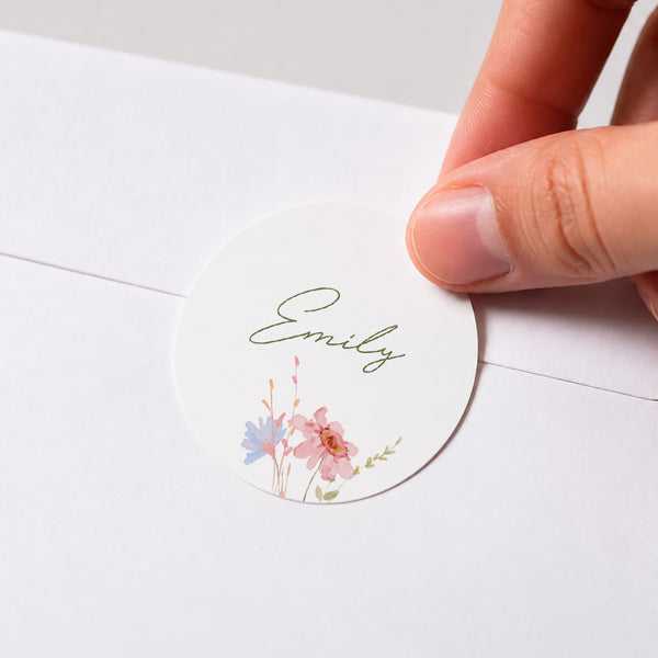 Sticker Geburt Rund Kleine Liebesblume foto