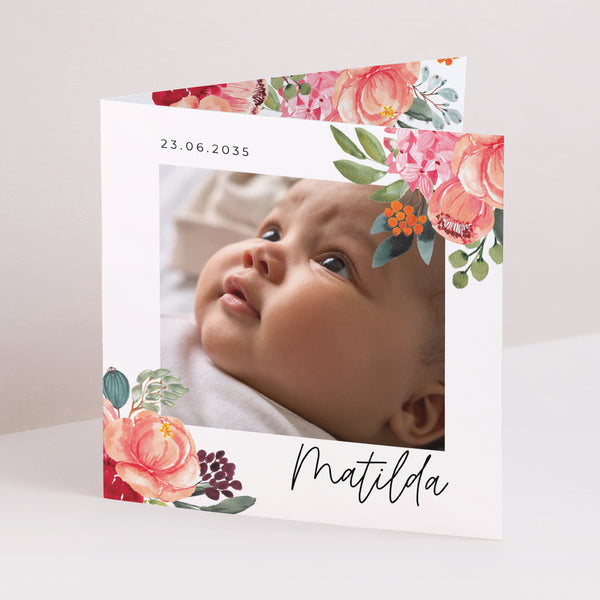 Geburtskarten Doppelflügelfenster Baby Bloom foto