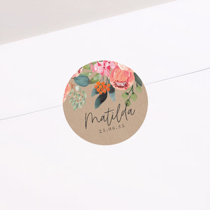 Sticker Geburt Rund Baby Bloom foto N° 2
