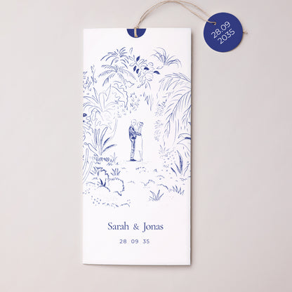 Hochzeitseinladung Portrait-Hülle 2 Karten, Etikett Liebeslichtung foto N° 1