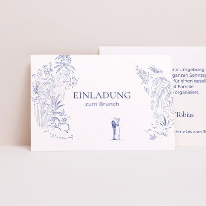 Einladungskarte Hochzeit Landschaft Liebeslichtung foto N° 1