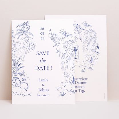 Save the date Karte Hochzeit Porträt Liebeslichtung foto N° 1