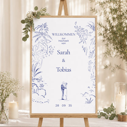 Begrüßungstafel Hochzeit Porträt 60 x 90 cm Liebeslichtung foto N° 1
