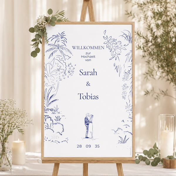Begrüßungstafel Hochzeit Porträt 60 x 90 cm Liebeslichtung foto