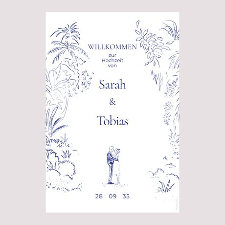 Begrüßungstafel Hochzeit Porträt 60 x 90 cm Liebeslichtung