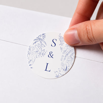 Sticker Hochzeit Rund Liebeslichtung foto N° 1