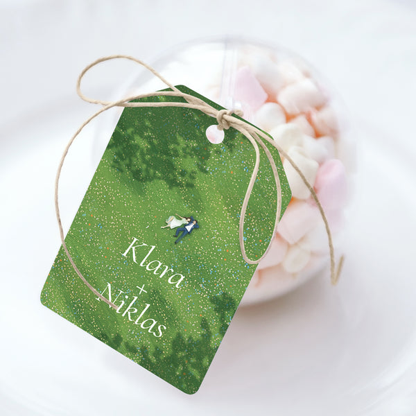 Geschenkbox Hochzeit Ball mit Wimpel-Etikett foto
