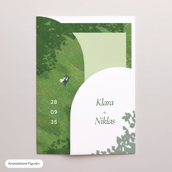 Hochzeitseinladung Hülle für 2 Karten foto