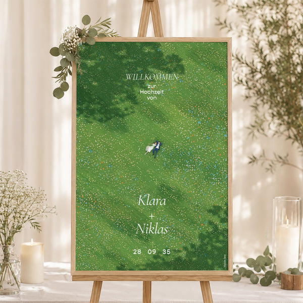Begrüßungstafel Hochzeit Porträt 60 x 90 cm foto